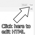 Diagram of where the HTML editor button is