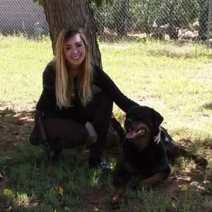 Adrienne and Einstein the dog
